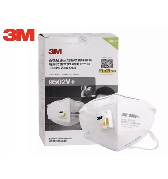 3m 9502v + маска безопасности защитная ffp2 ffp3 n95 маска анти-pm 2.5 санитарная работа респиратор фильтр маска анти-вирус pm2. 5 dhl кораб